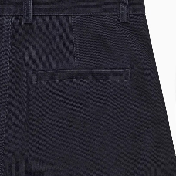 NWT COS Straight Leg Fit Corduroy Chinos Pants Navy Blue US 2 High Rise Classic - Picture 3 of 16